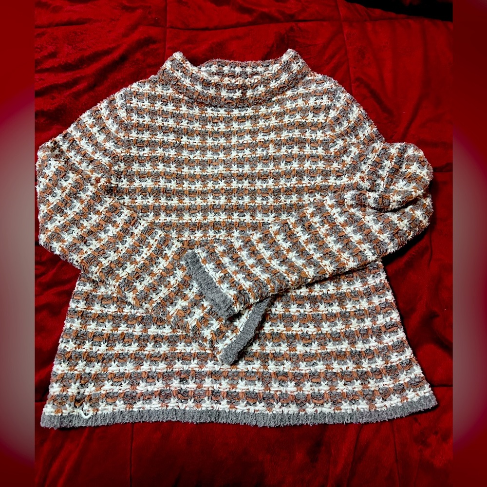 Ann Taylor Tweedy Funnel Neck Sweater